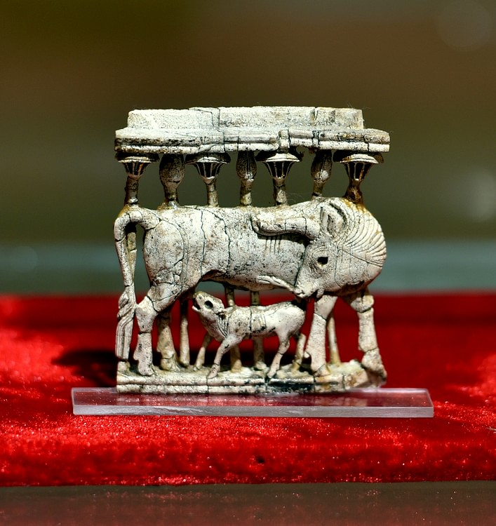 Cow & Calf Ivory Motif from Nimrud
