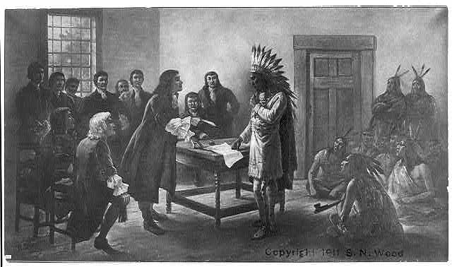 King Philip Meeting with Colonists