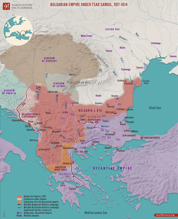 Bulgarian Empire under Tsar Samuil, 997 - 1014