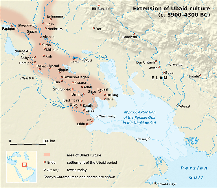 Map of Ubaid Culture