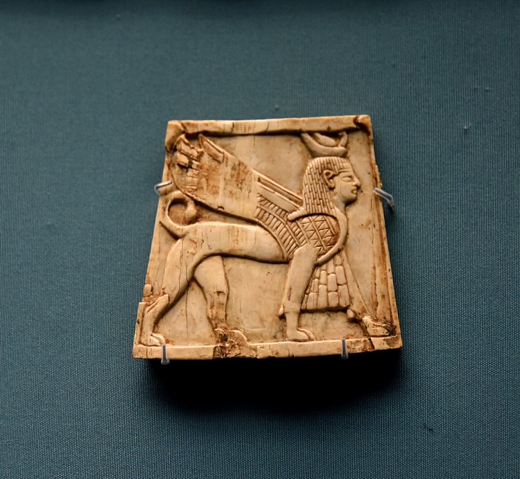 Nimrud Ivory Panel of a Winged Sphinx