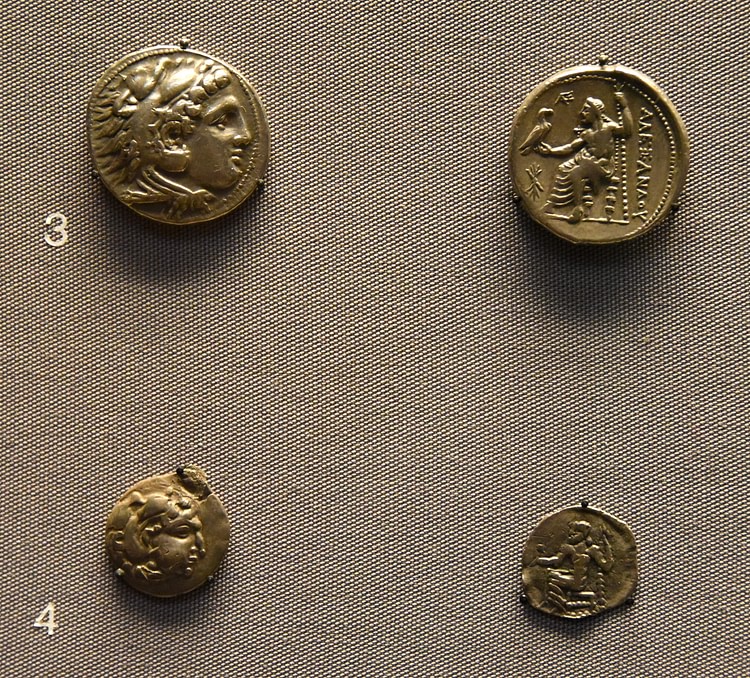 Coins from Macedonia and Sogdia Copying Alexander's Coinage