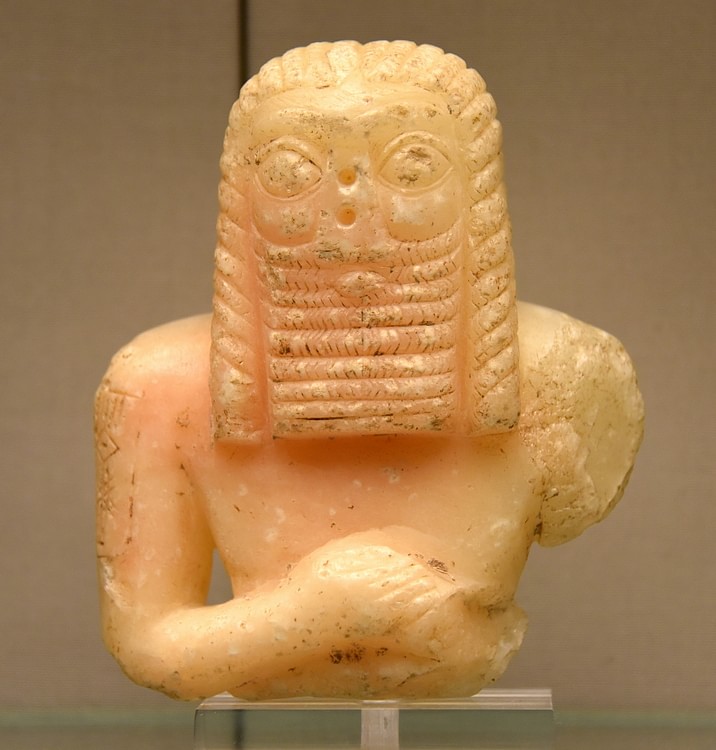 Calcite Statue of a Mesopotamian Man