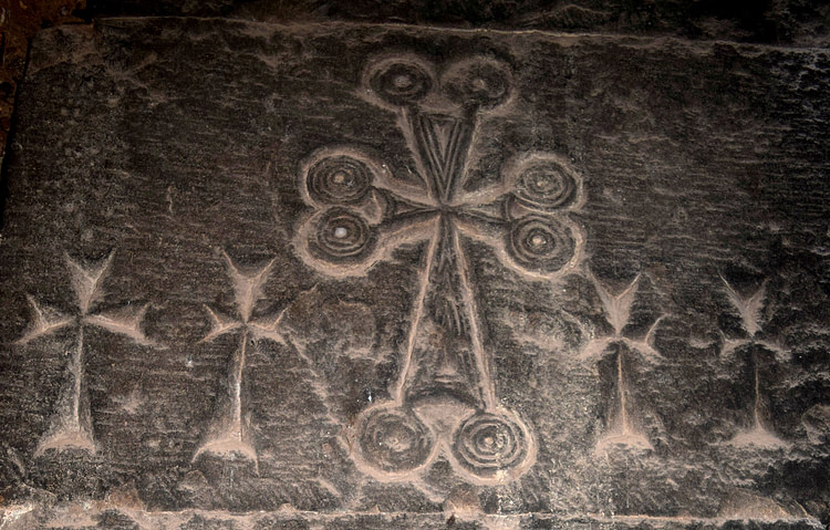 Carved Crosses in Surb Astvatsatsin Church at Noravank