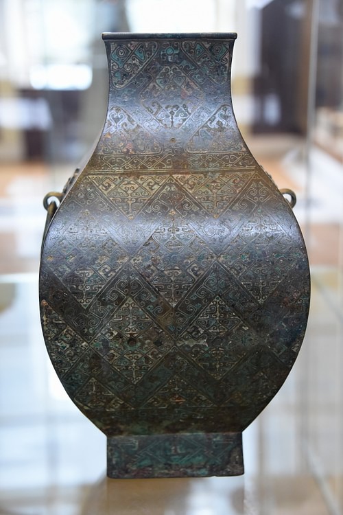 Chinese Bronze Fanghu Vessel